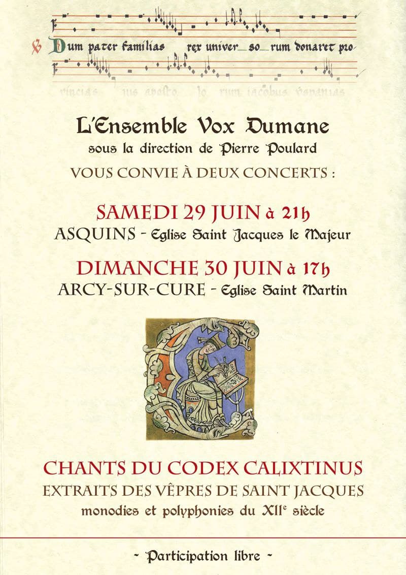image représentative de l'évènement Concert Vox Dumane - chants du Codex Calixtinus