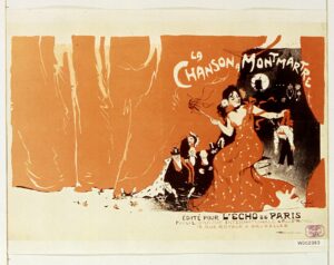 Affiche de La Chanson à Montmartre de Jules-Alexandre Grün, 1899.