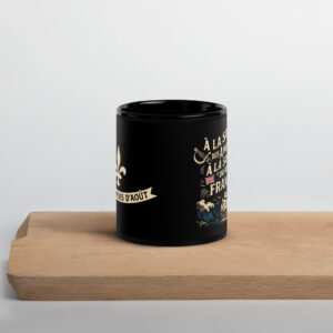 Mug brillant noir - Au 31 du mois d'août - Citation "À la santé des amoureux"