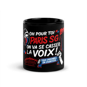 Mug brillant noir du chant "Tous ensemble on chantera".
