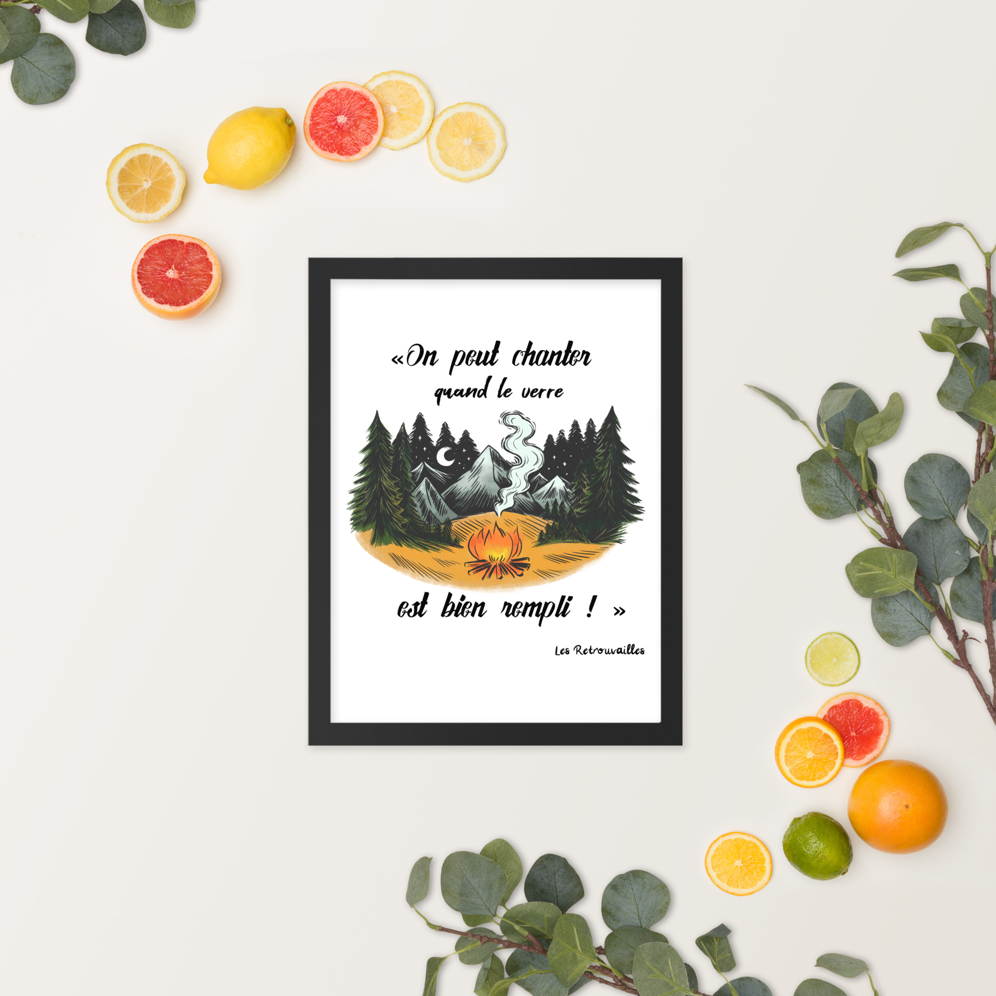 Affiche Encadrée du chant Les Retrouvailles - Citation « On peut chanter… » – Image 3