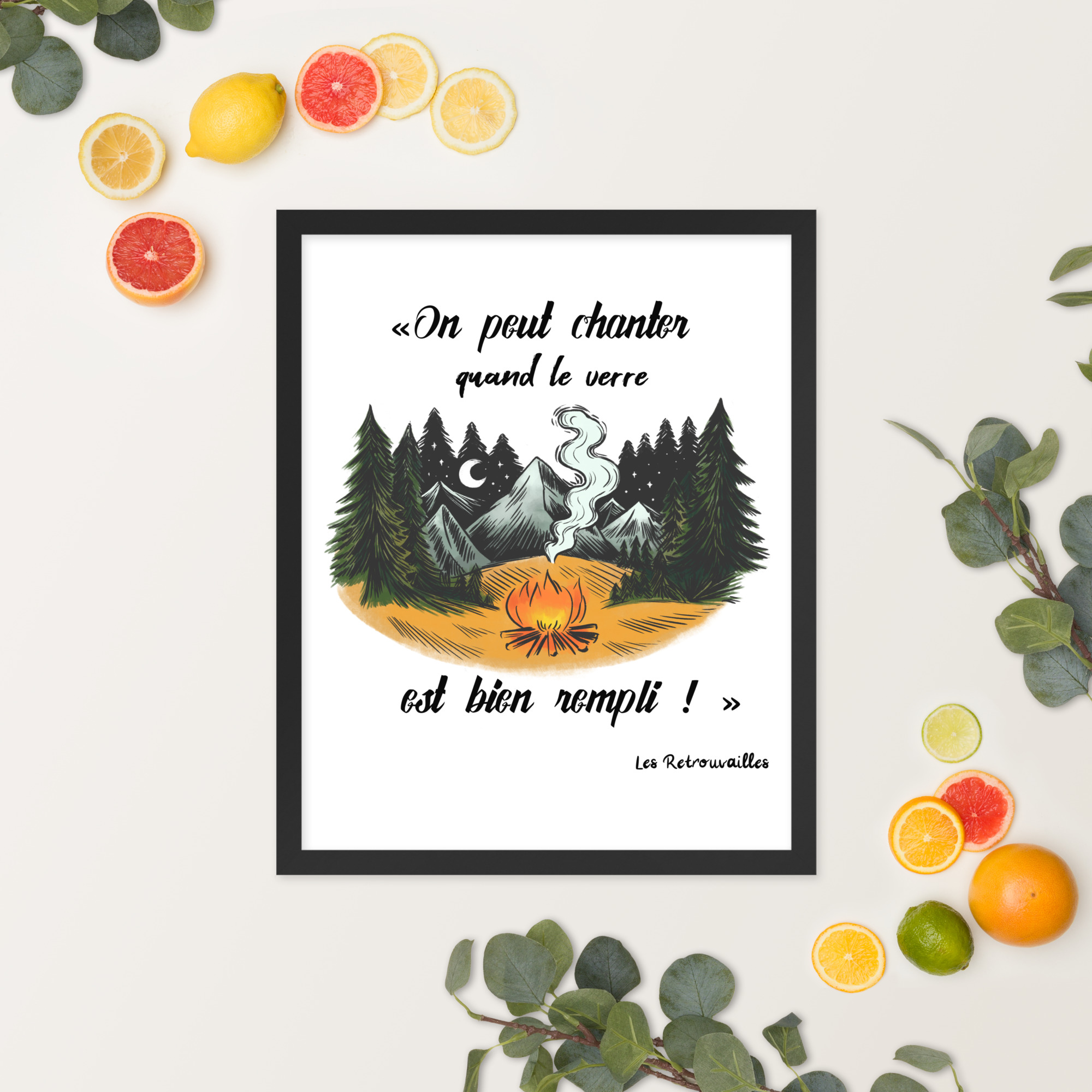Affiche Encadrée du chant Les Retrouvailles - Citation « On peut chanter… »