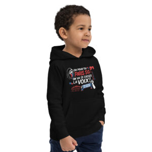 Sweat à capuche enfant PSG « Tous ensemble on chantera » – coton bio