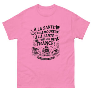 T-shirt – Chant de marin « Au 31 du mois d’Août » – Citation « À la santé des amoureux » noir.