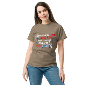 T-shirt femme PSG « Tous ensemble on chantera » – coupe ajustée