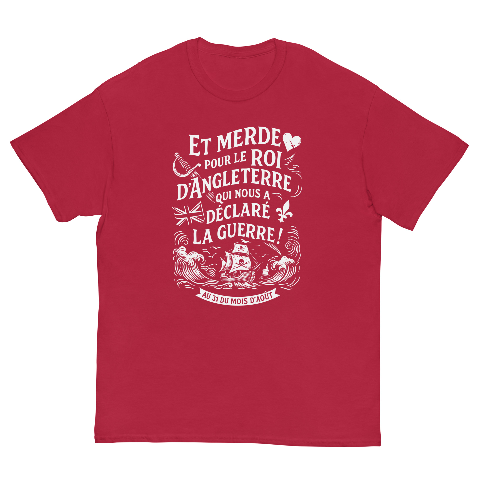 T-shirt – Chant de marin « Au 31 du mois d’Août » – impression en blanc – Image 4