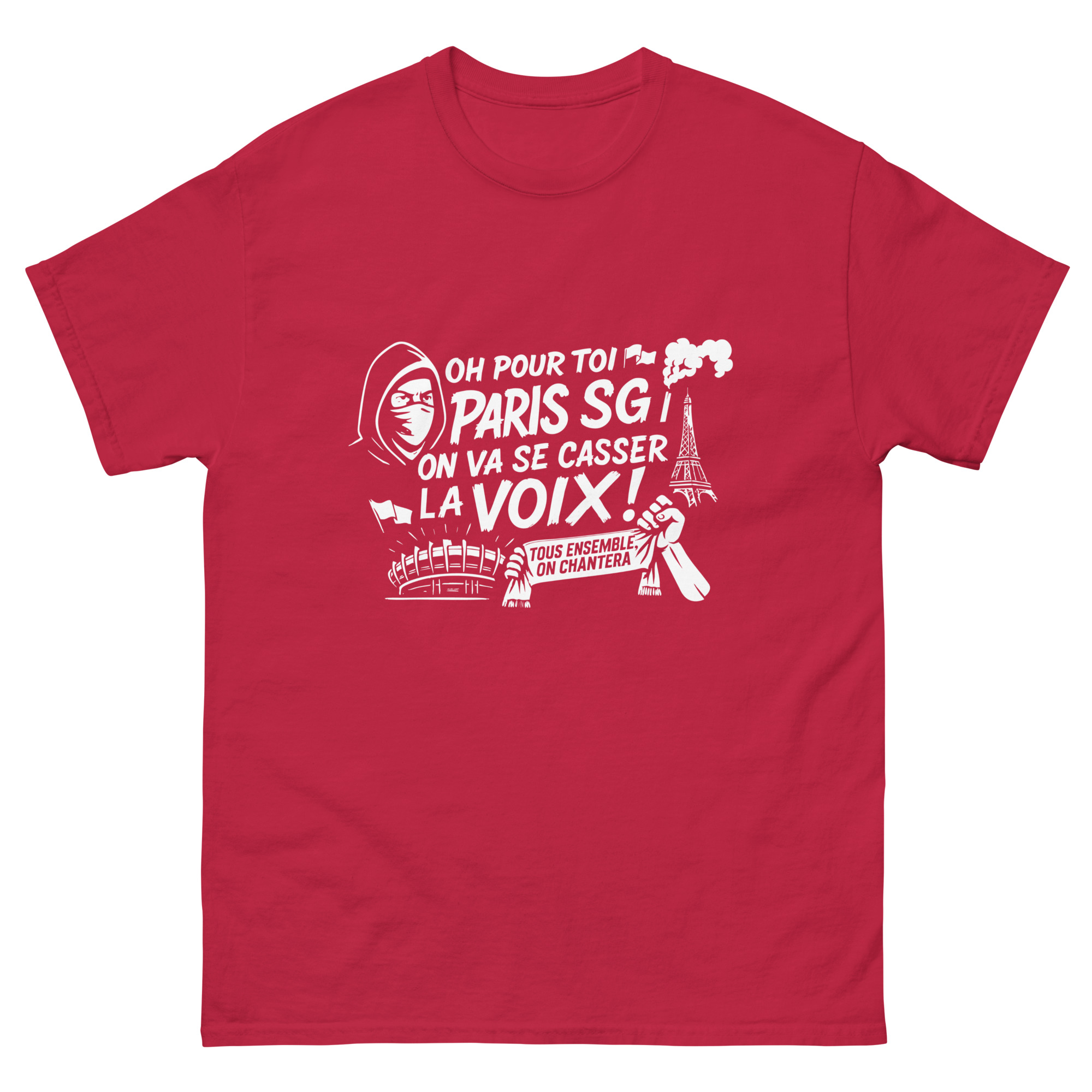 T-shirt PSG « Tous ensemble on chantera » – impression blanche – Image 7