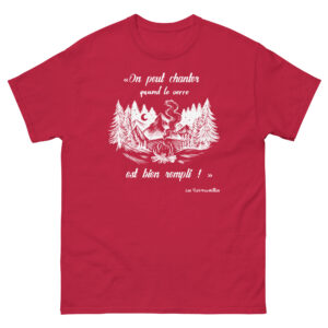 T-shirt – Chant scout « Les Retrouvailles » – Citation « On peut chanter… » – Blanc
