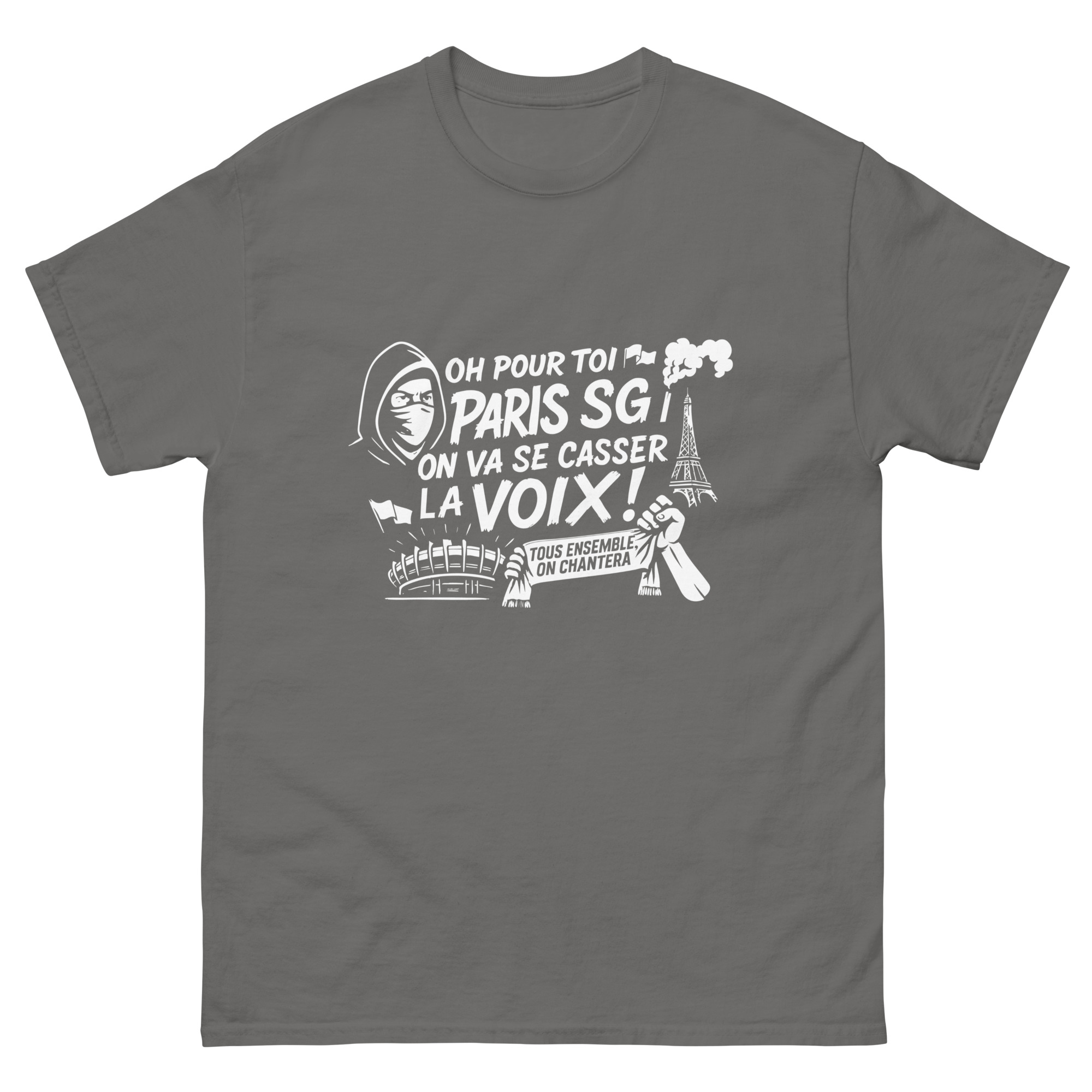 T-shirt PSG « Tous ensemble on chantera » – impression blanche – Image 12