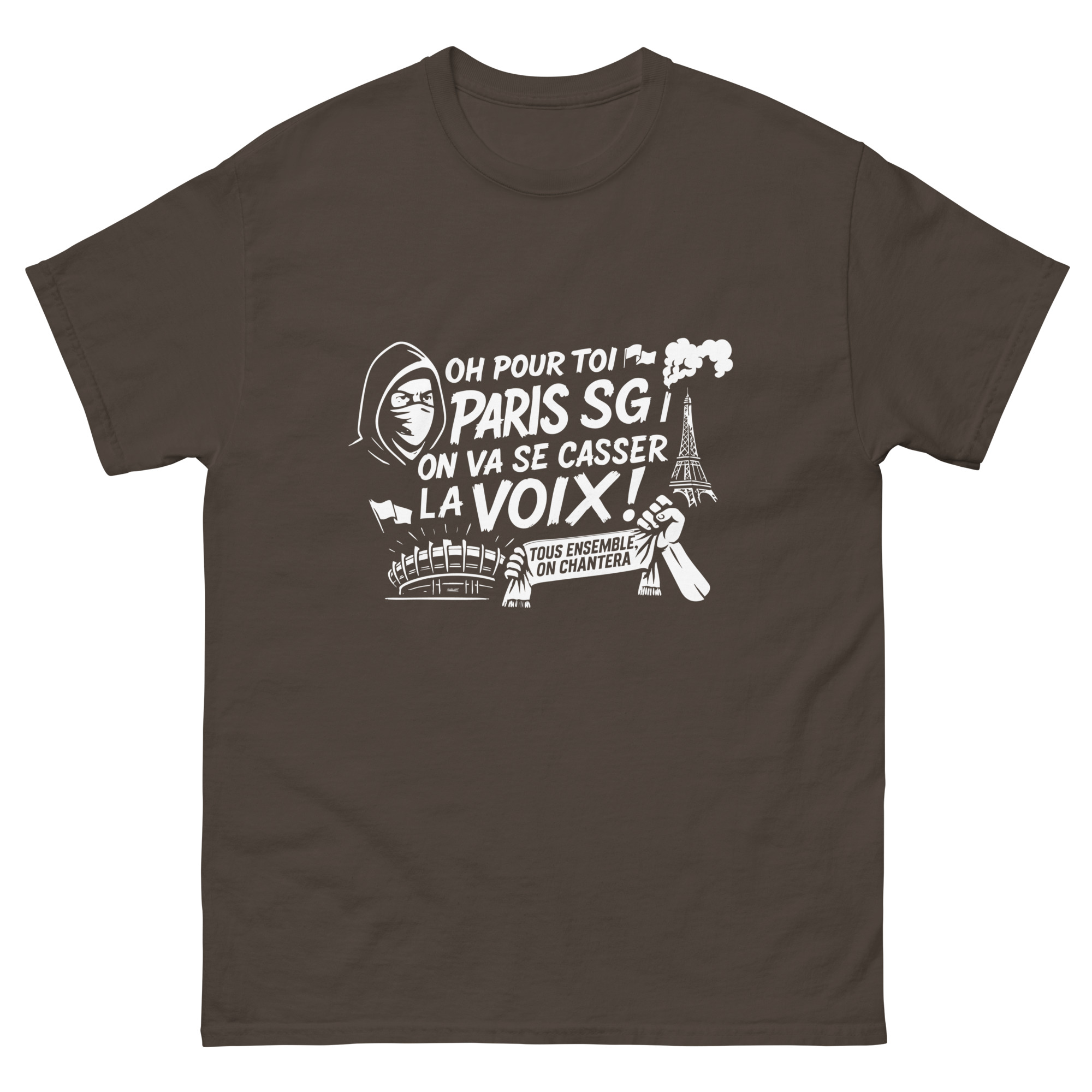 T-shirt PSG « Tous ensemble on chantera » – impression blanche – Image 6