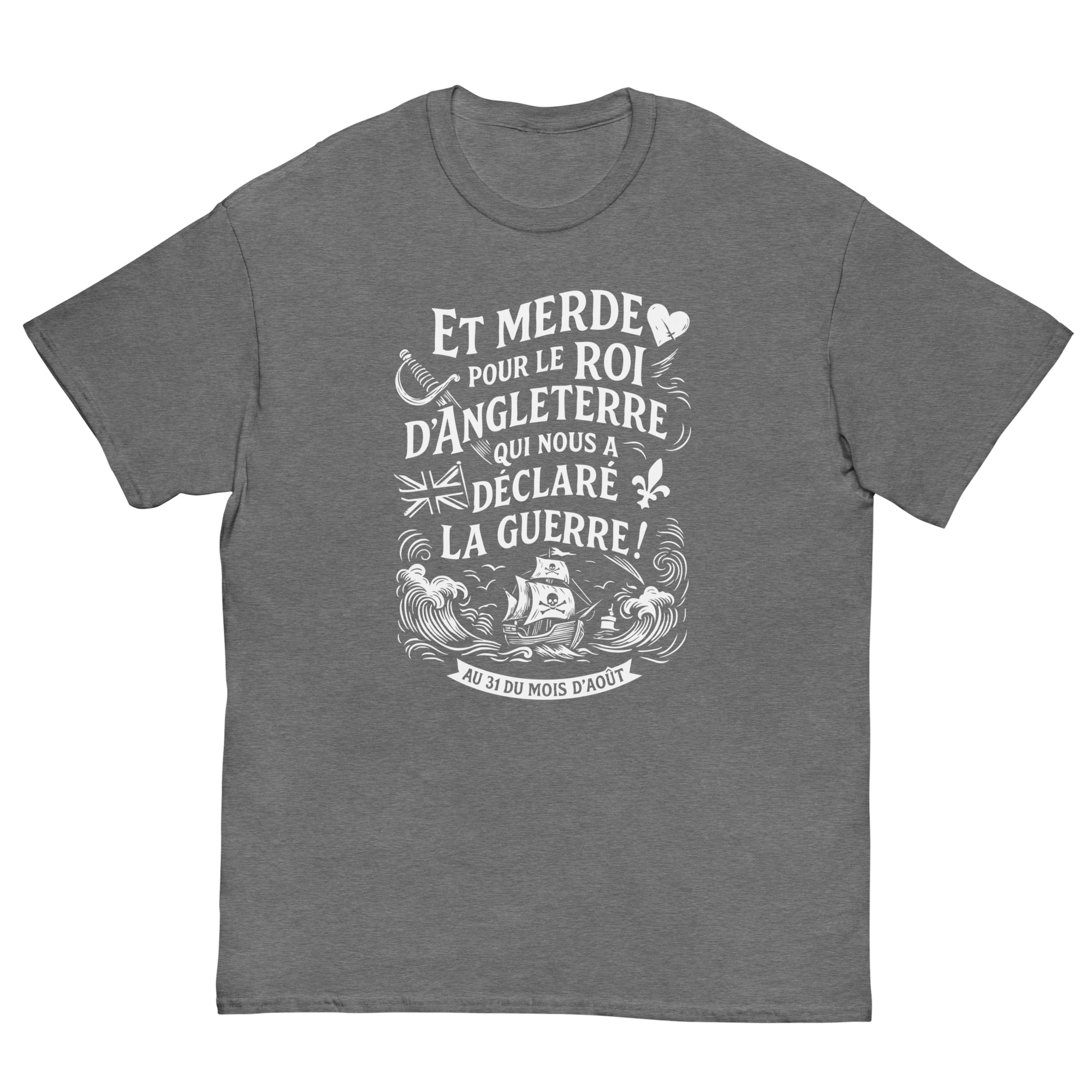 T-shirt – Chant de marin « Au 31 du mois d’Août » – impression en blanc – Image 11