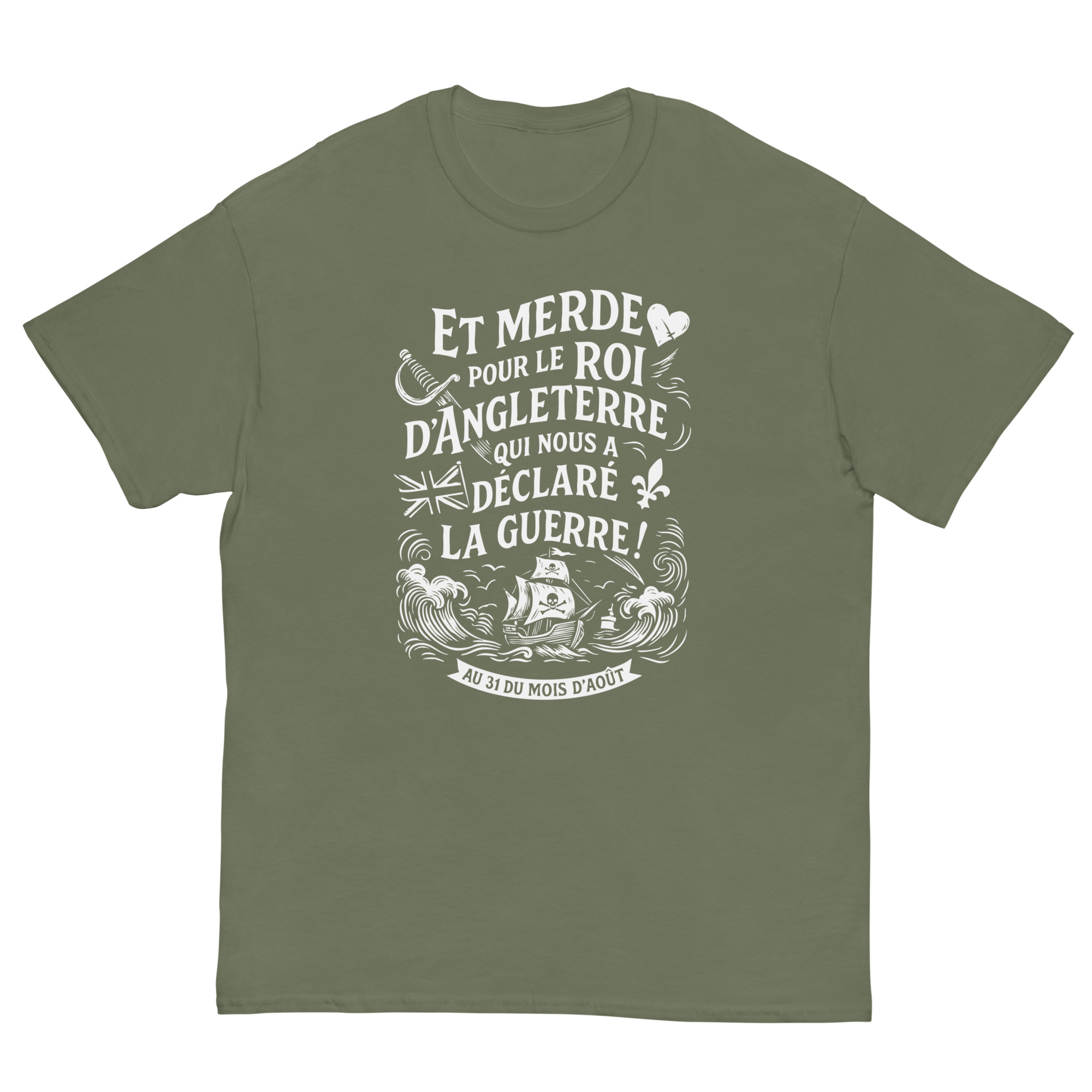 T-shirt – Chant de marin « Au 31 du mois d’Août » – impression en blanc – Image 9