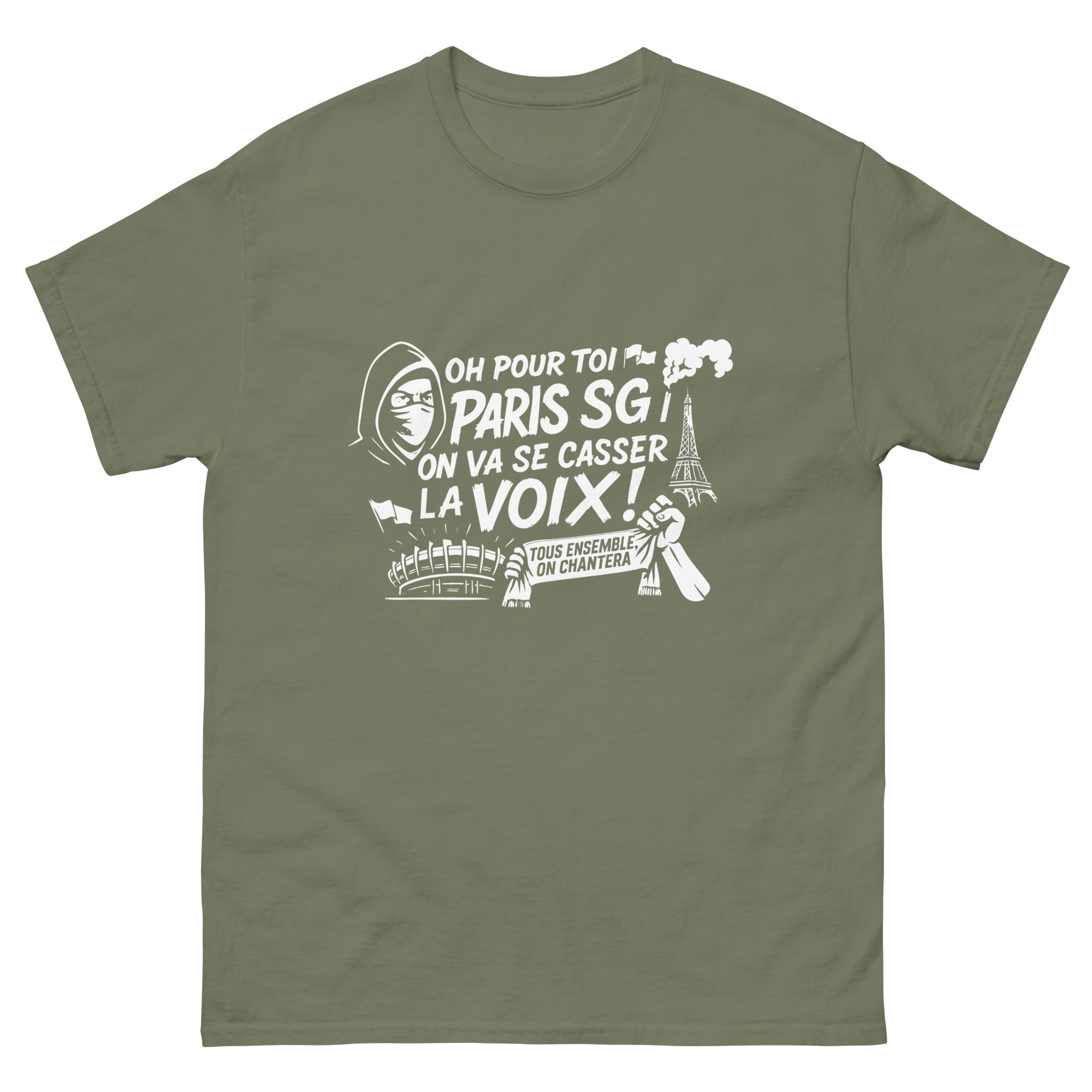 T-shirt PSG « Tous ensemble on chantera » – impression blanche – Image 13