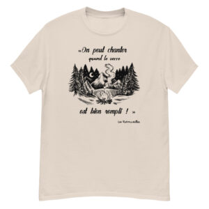 T-shirt - Chant scout "Les Retrouvailles" - Citation « On peut chanter… » - Noir