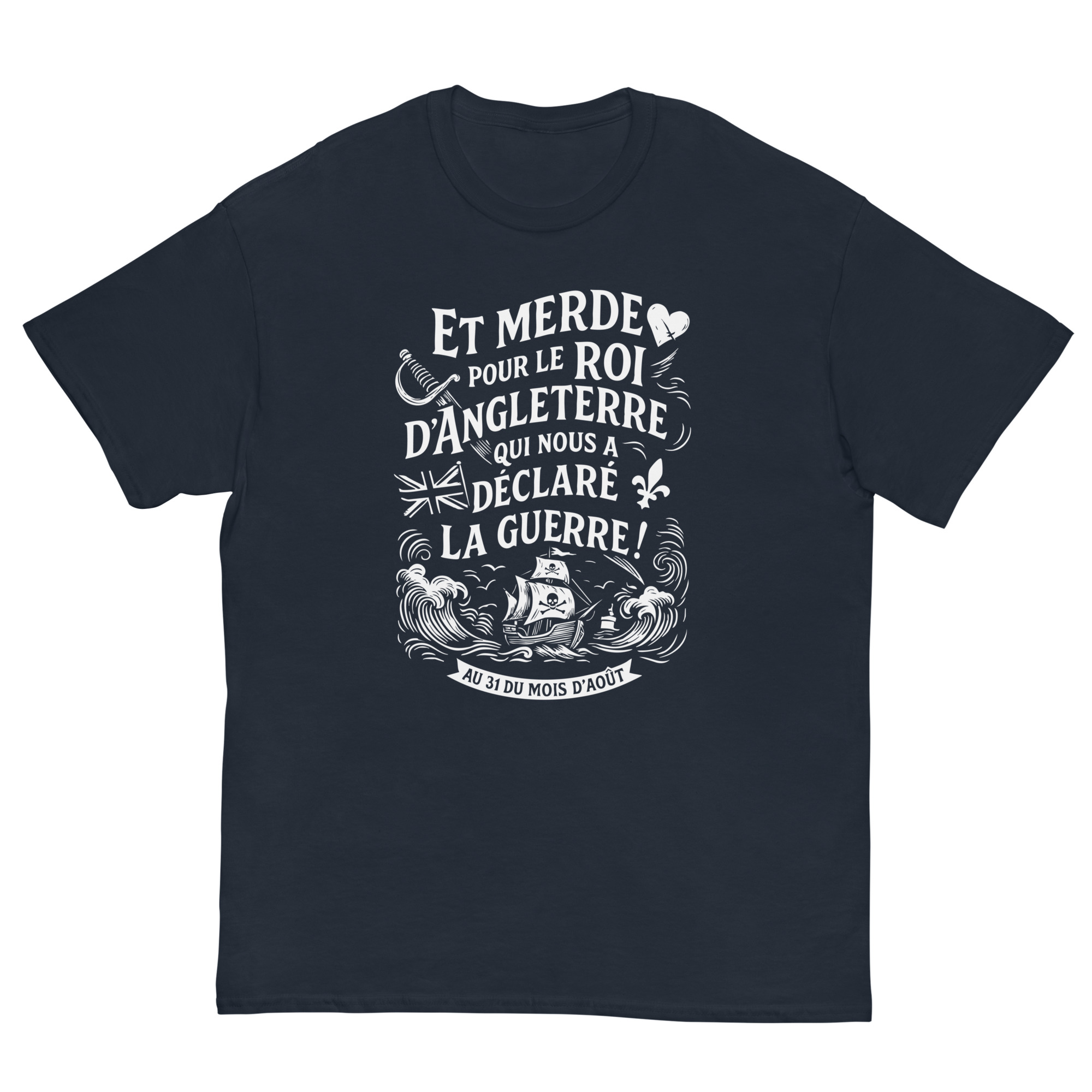 T-shirt – Chant de marin « Au 31 du mois d’Août » – impression en blanc
