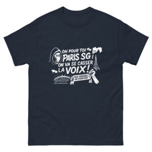 T-shirt PSG « Tous ensemble on chantera » – impression blanche