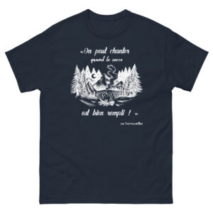 T-shirt – Chant scout « Les Retrouvailles » – Citation « On peut chanter… » – Blanc