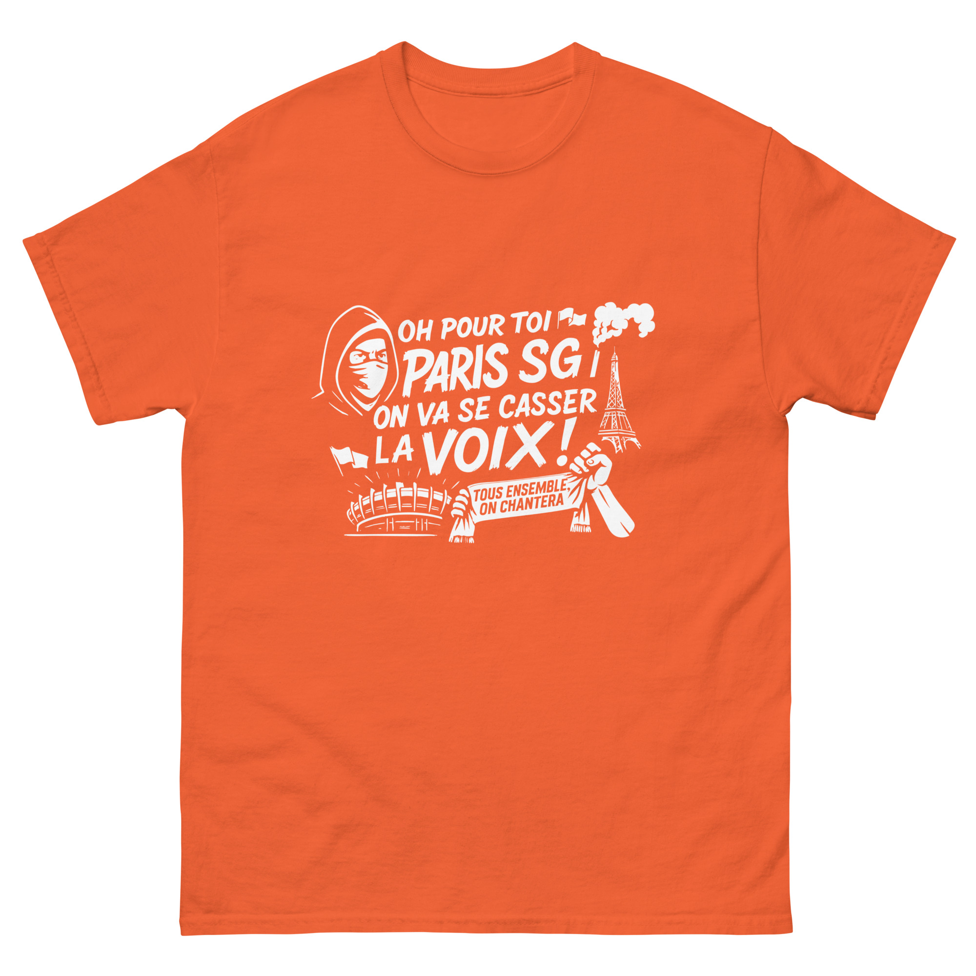 T-shirt PSG « Tous ensemble on chantera » – impression blanche – Image 14