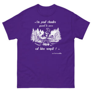 T-shirt – Chant scout « Les Retrouvailles » – Citation « On peut chanter… » – Blanc