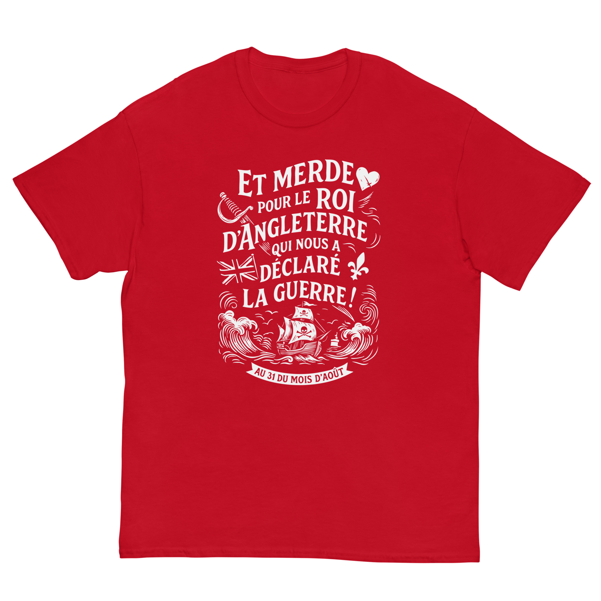 T-shirt – Chant de marin « Au 31 du mois d’Août » – impression en blanc – Image 3