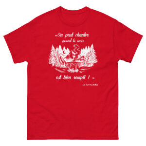 T-shirt – Chant scout « Les Retrouvailles » – Citation « On peut chanter… » – Blanc