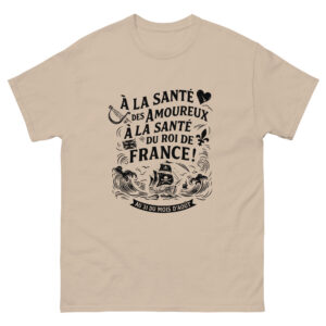 T-shirt – Chant de marin « Au 31 du mois d’Août » – Citation « À la santé des amoureux » noir.