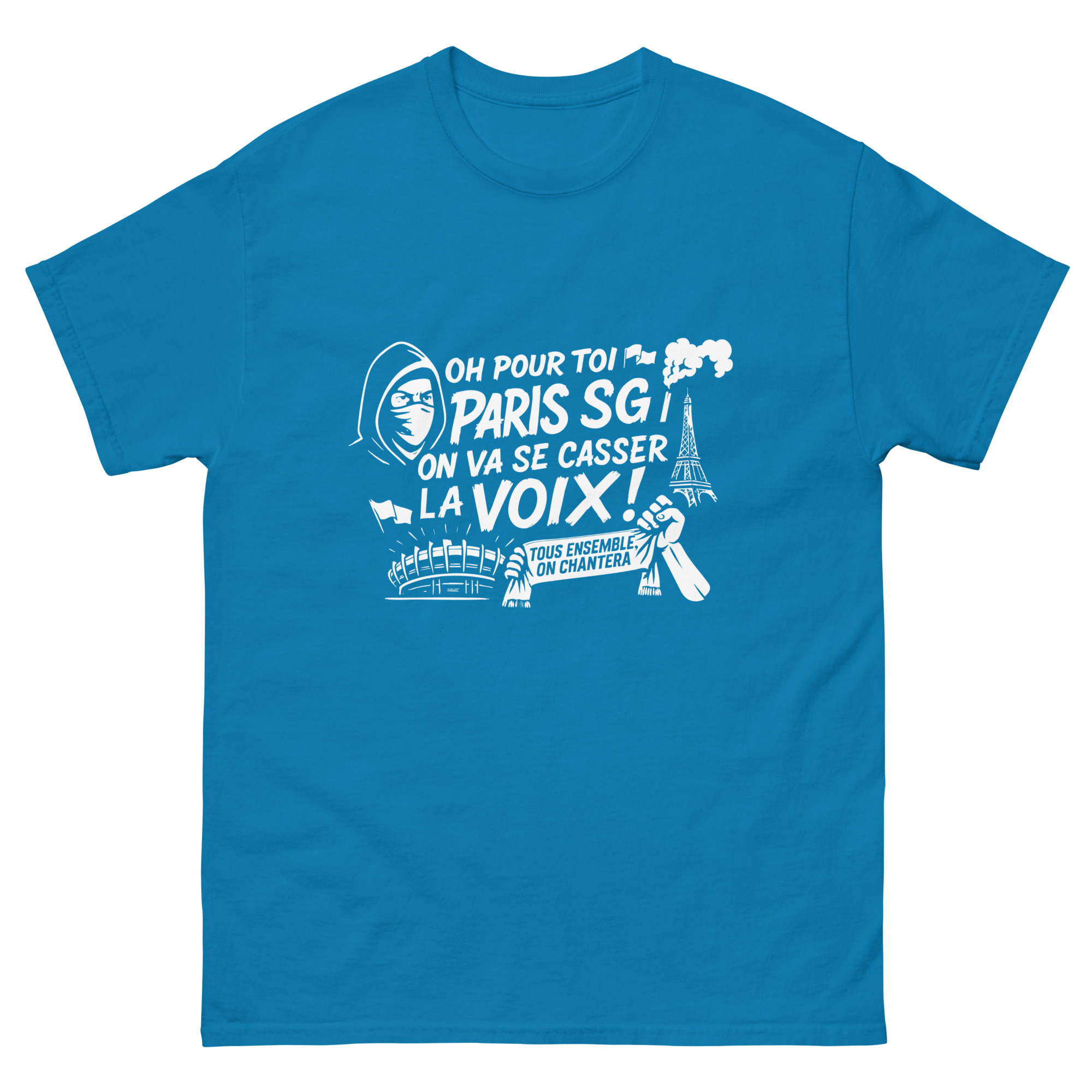 T-shirt PSG « Tous ensemble on chantera » – impression blanche – Image 10