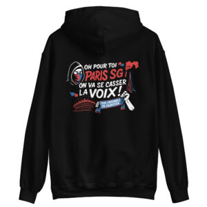 Sweat à capuche PSG « Tous ensemble on chantera » – impression couleur