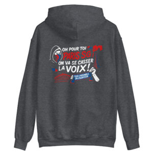 Sweat à capuche PSG « Tous ensemble on chantera » – impression couleur