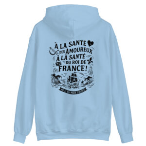 Sweat Hoodie – Chant de marin « Au 31 du mois d’Août » – « À la santé des amoureux » impression noir