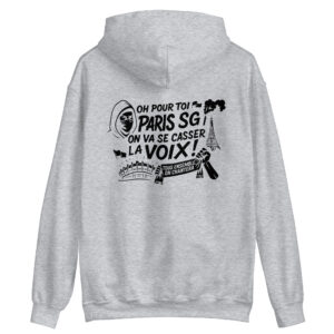 Sweat à capuche hommage au chant Tous ensemble on chantera - impression en noir