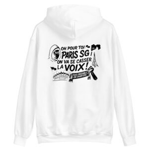 Sweat à capuche PSG « Tous ensemble on chantera » – impression noire