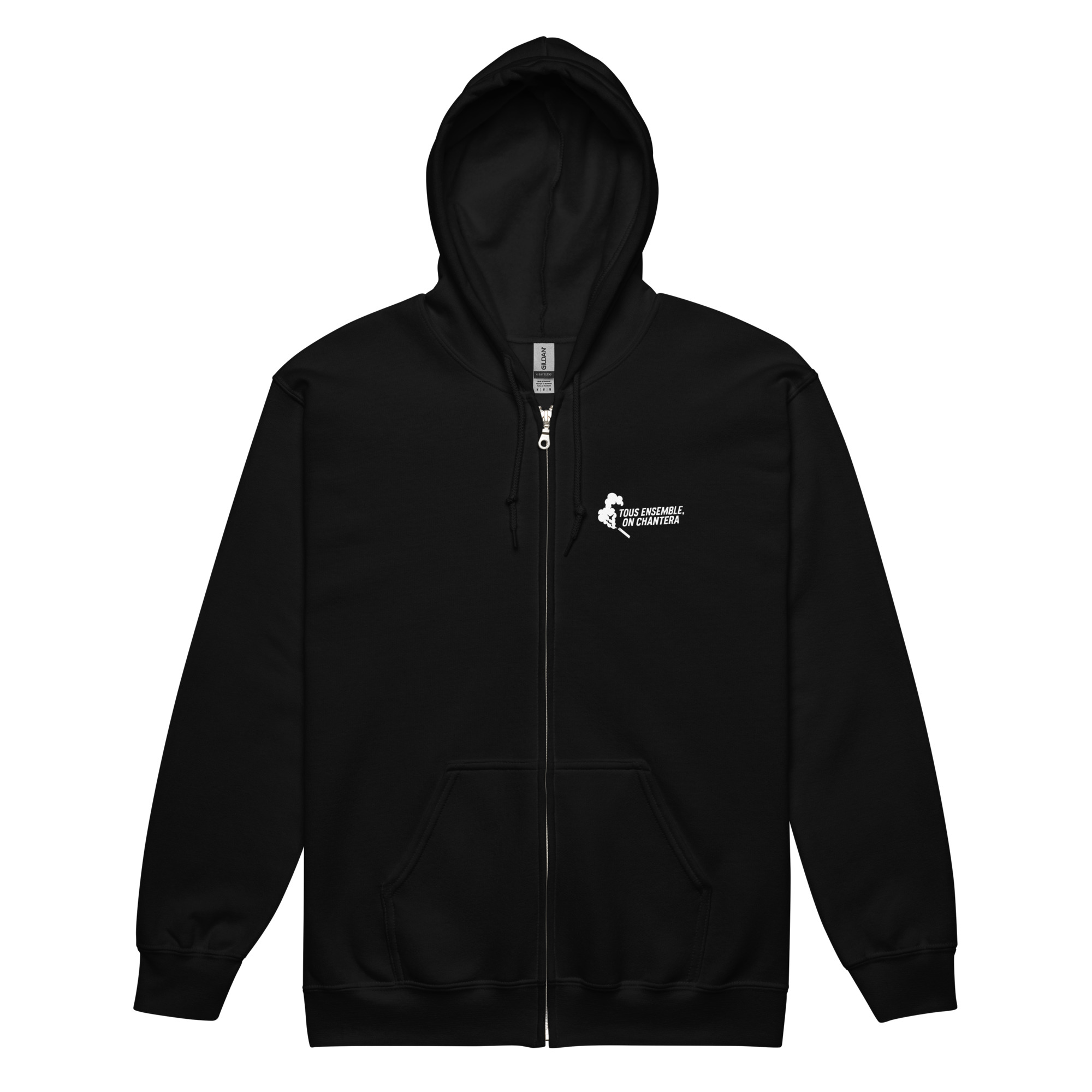 Sweat à capuche zippé PSG « Tous ensemble on chantera » – impression blanche – Image 2