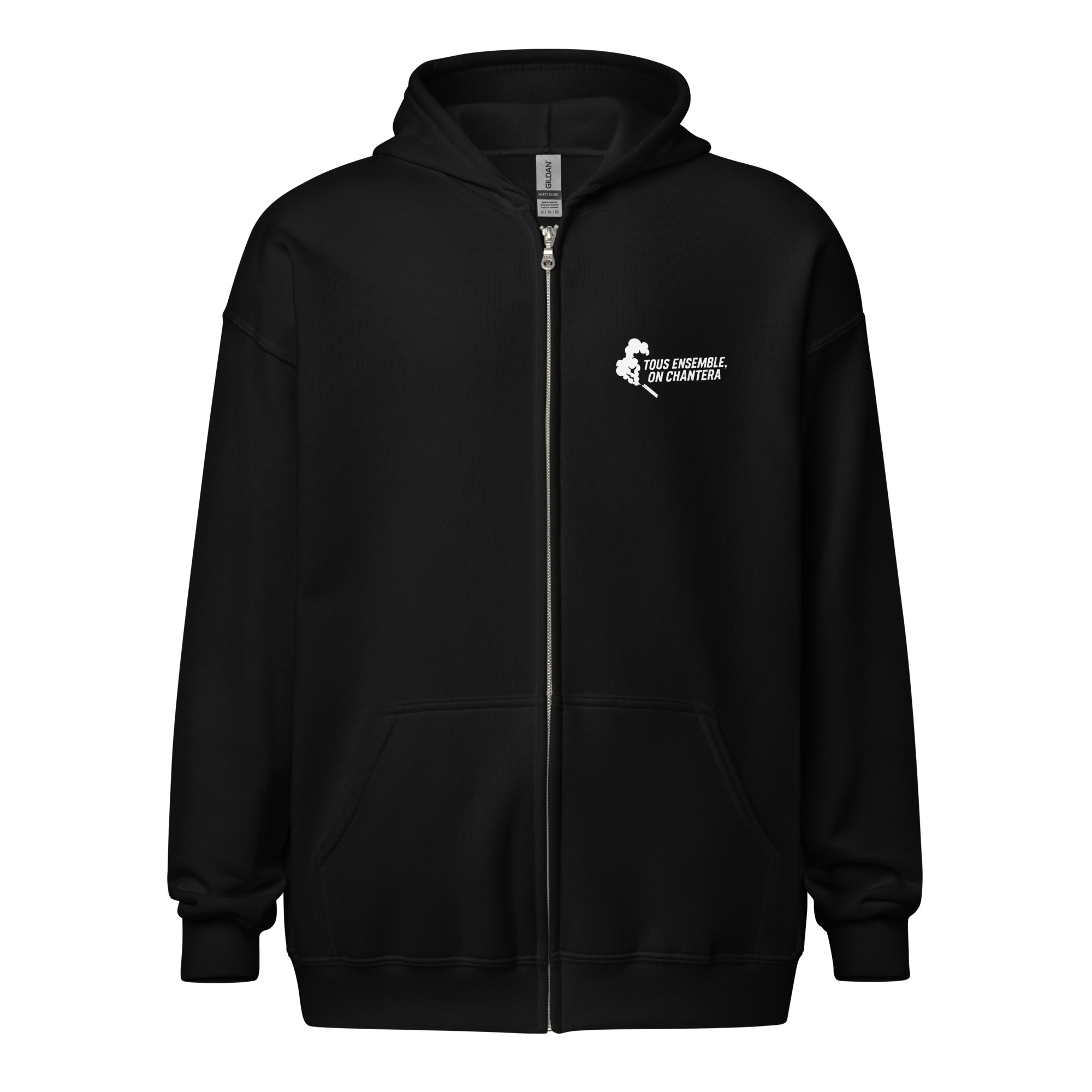 Sweat à capuche zippé PSG « Tous ensemble on chantera » – impression blanche – Image 9