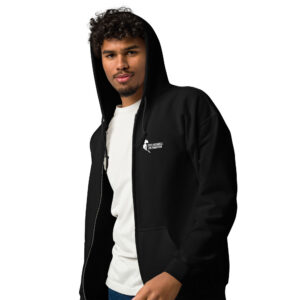 Sweat à capuche zippé PSG « Tous ensemble on chantera » – impression blanche
