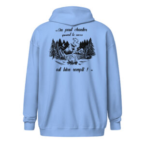 Sweat à capuche – Chant scout « Les Retrouvailles » – Citation « On peut chanter… » - Noir