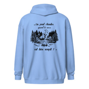 Sweat à capuche – Chant scout « Les Retrouvailles » – Citation « On peut chanter… » - Noir