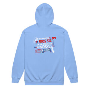 Sweat à capuche zippé PSG « Tous ensemble on chantera » – polaire 271 g
