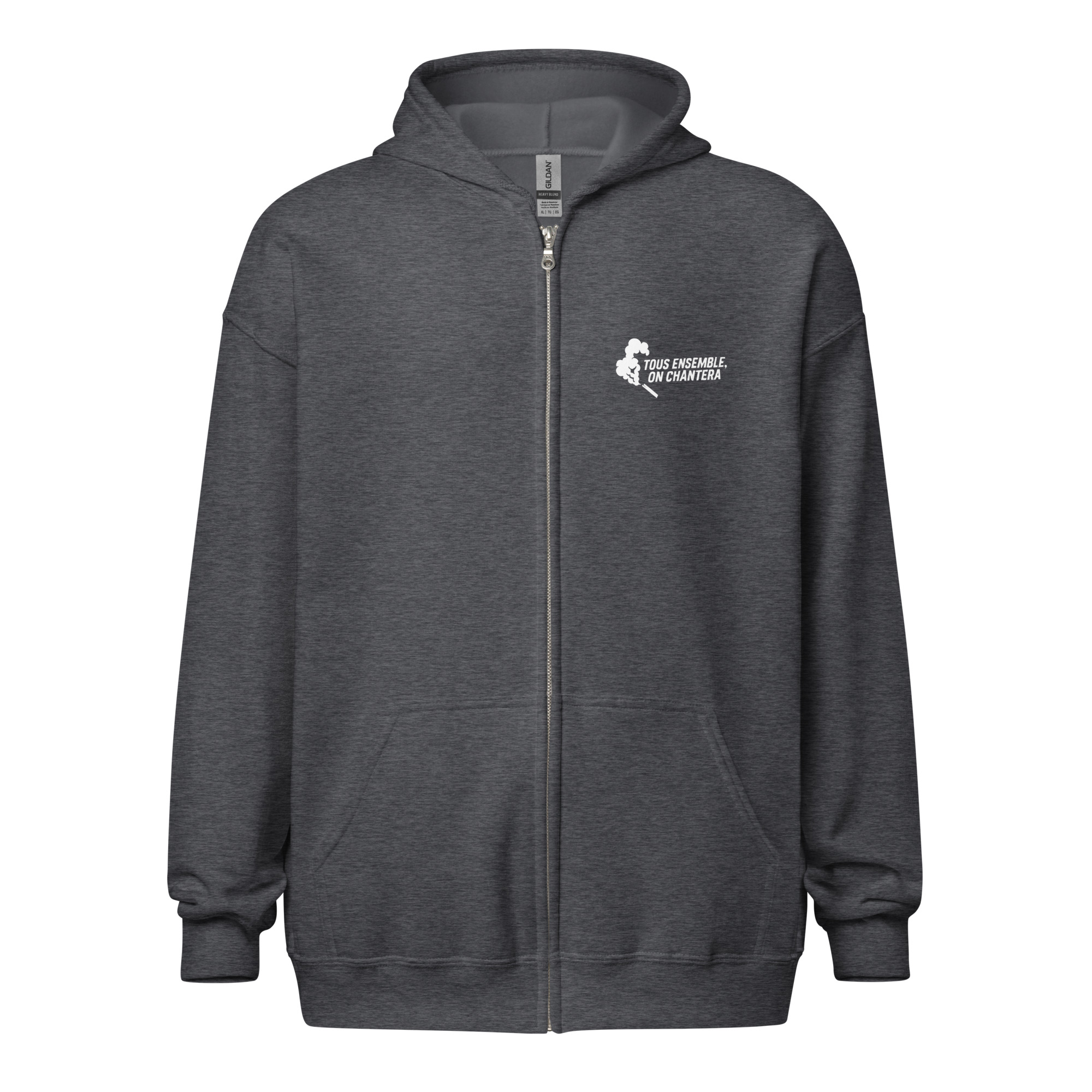 Sweat à capuche zippé PSG « Tous ensemble on chantera » – impression blanche – Image 13