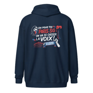 Sweat à capuche zippé PSG « Tous ensemble on chantera » – 5 coloris