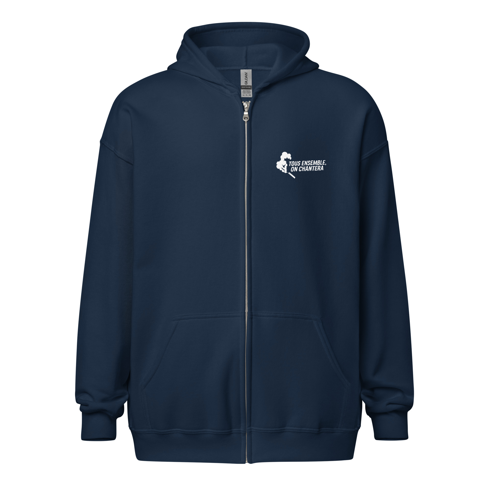 Sweat à capuche zippé PSG « Tous ensemble on chantera » – impression blanche – Image 11