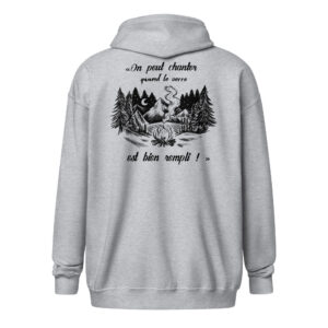 Sweat à capuche – Chant scout « Les Retrouvailles » – Citation « On peut chanter… » - Noir
