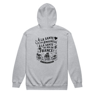 Sweat à capuche – Chant de marin « Au 31 du mois d’Août » - "À la santé des amoureux" - Noir