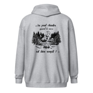 Sweat à capuche – Chant scout « Les Retrouvailles » – Citation « On peut chanter… » - Noir