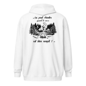 Sweat à capuche – Chant scout « Les Retrouvailles » – Citation « On peut chanter… » - Noir