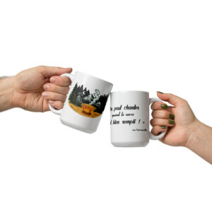 Mug brillant blanc – “Les Retrouvailles.” - Citation "On peut chanter..."