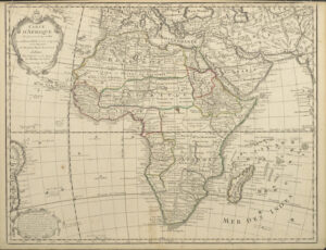 Carte ancienne de l'Afrique par Guillaume Delisle, 1722.