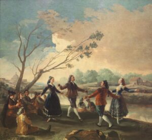 Danse populaire au bord du Manzanares, peinte par Goya.